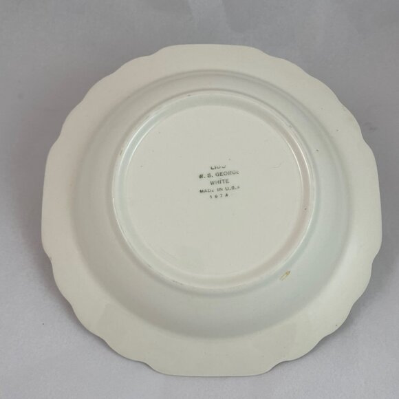 W.S. George Lido Canarytone Soup Bowl–Springtime Fence Floral USA 1970s Vintage - Picture 2 of 6